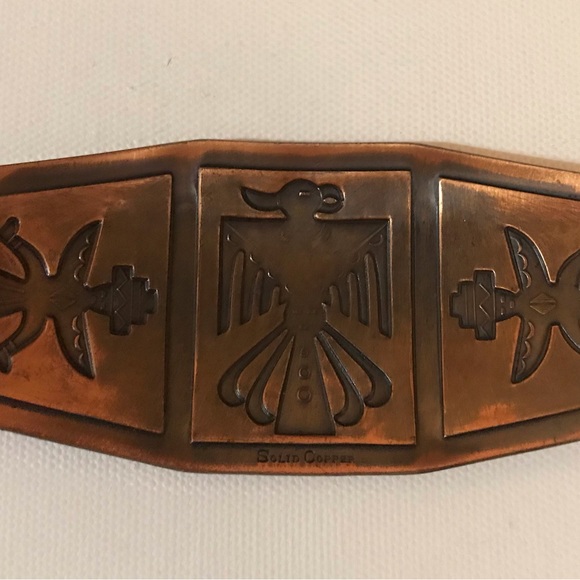🧡Vintage 1960’s Solid Copper Aztec Belt Buckle🧡 - Picture 5 of 12